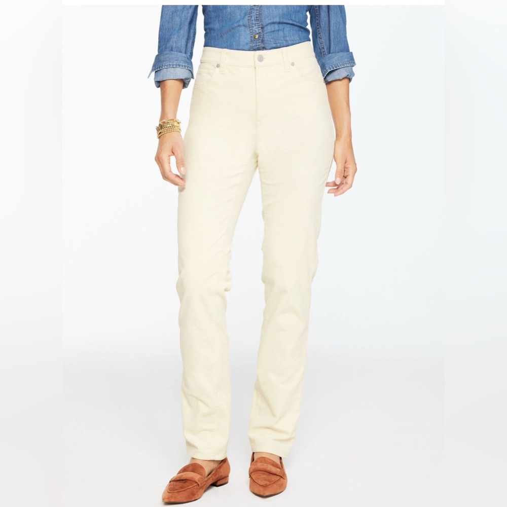 Talbots Ivory high waist STRAIGHT LEG STRETCH CORDUROY PANTS 10